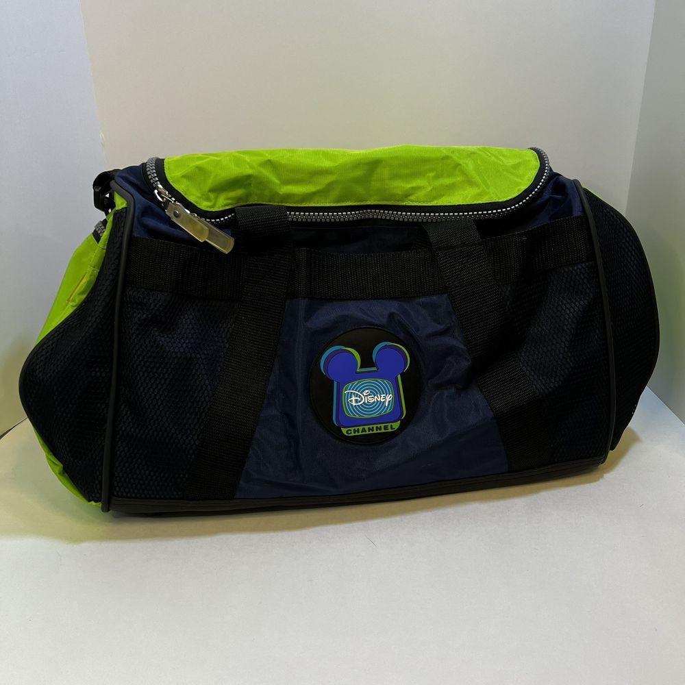Vintage Disney channel promotional duffel soft flexible bag green/blue/black Y2K